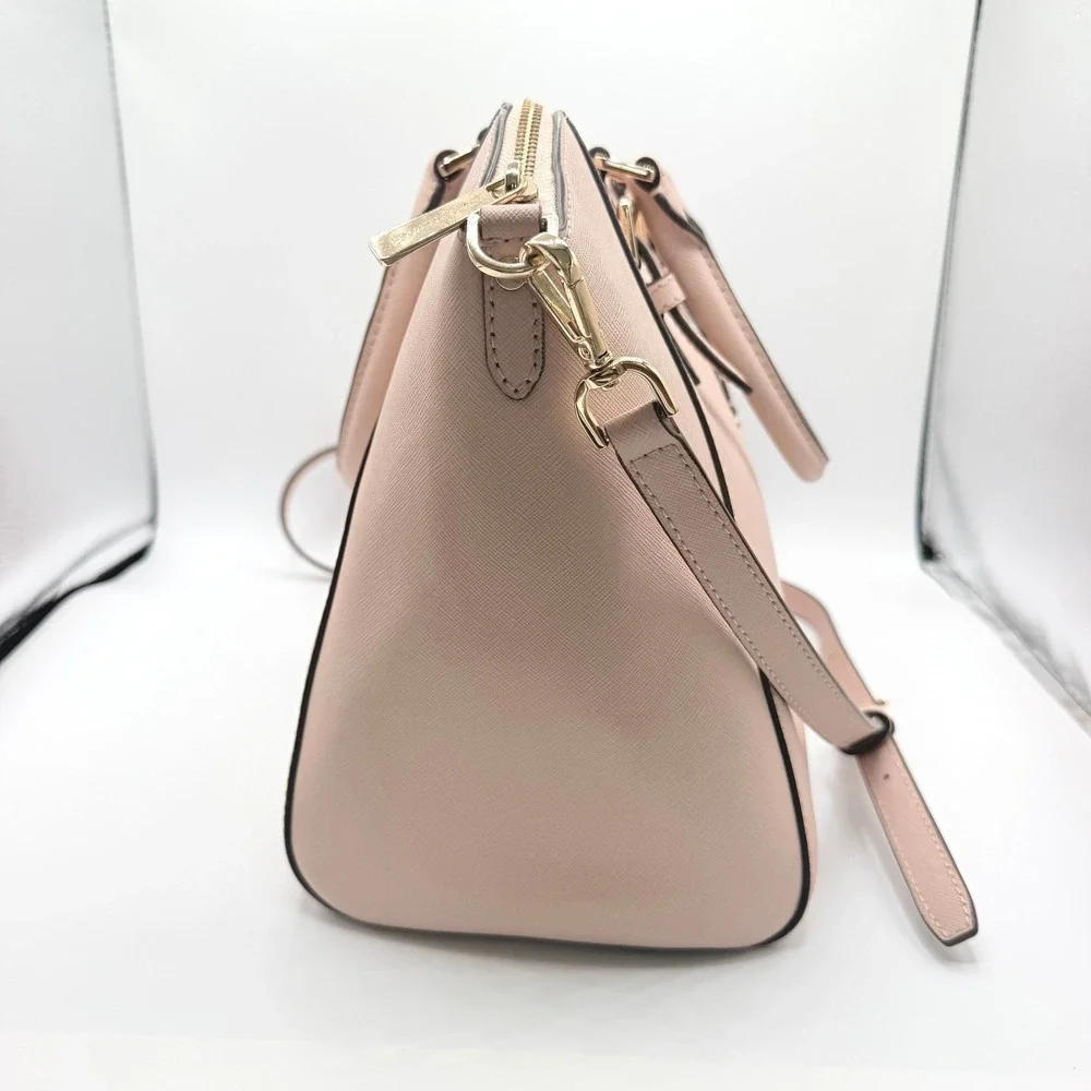 Michael Kors Ciara Satchel Womens Large Blush Pink Saffiano Leather Crossbody